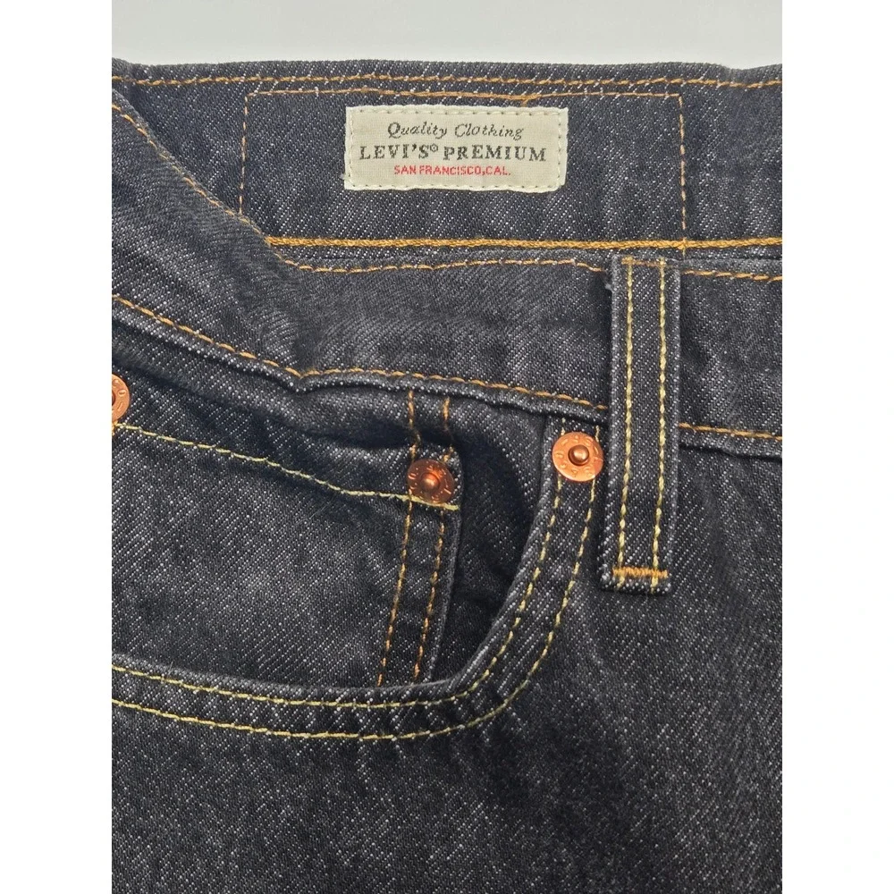 Levi's‎ Hi-Ball Roll Men's 30xL Black Denim Jeans with Blue Side Stripes - Picture 5 of 9